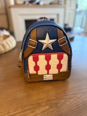 Disney Loungefly Captain America Shield Mini Backpack - **New, never used